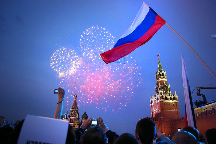 Государственный флаг России на Красной площади